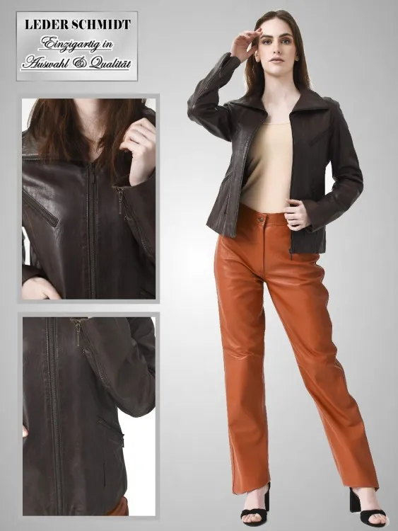kurze leichte Damen Lederjacke
